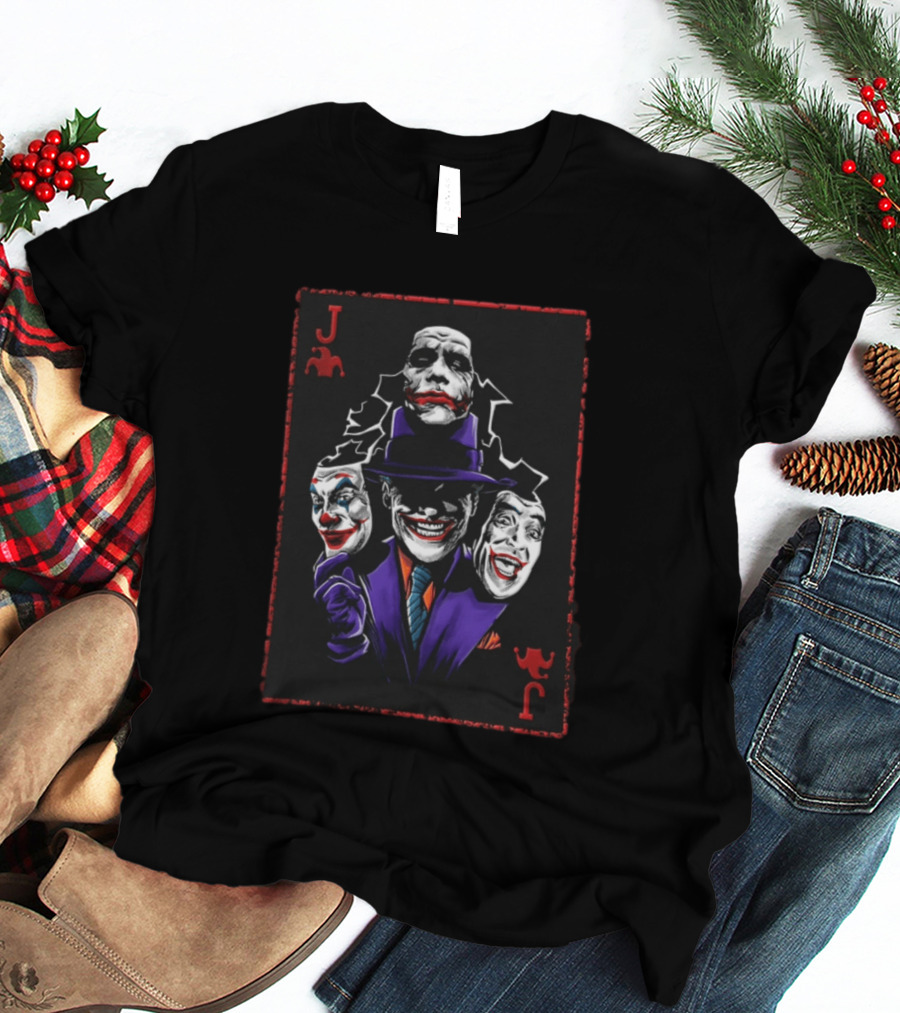Joker Card Faces DC Comics Batman Joker Playing Card T-Shirt