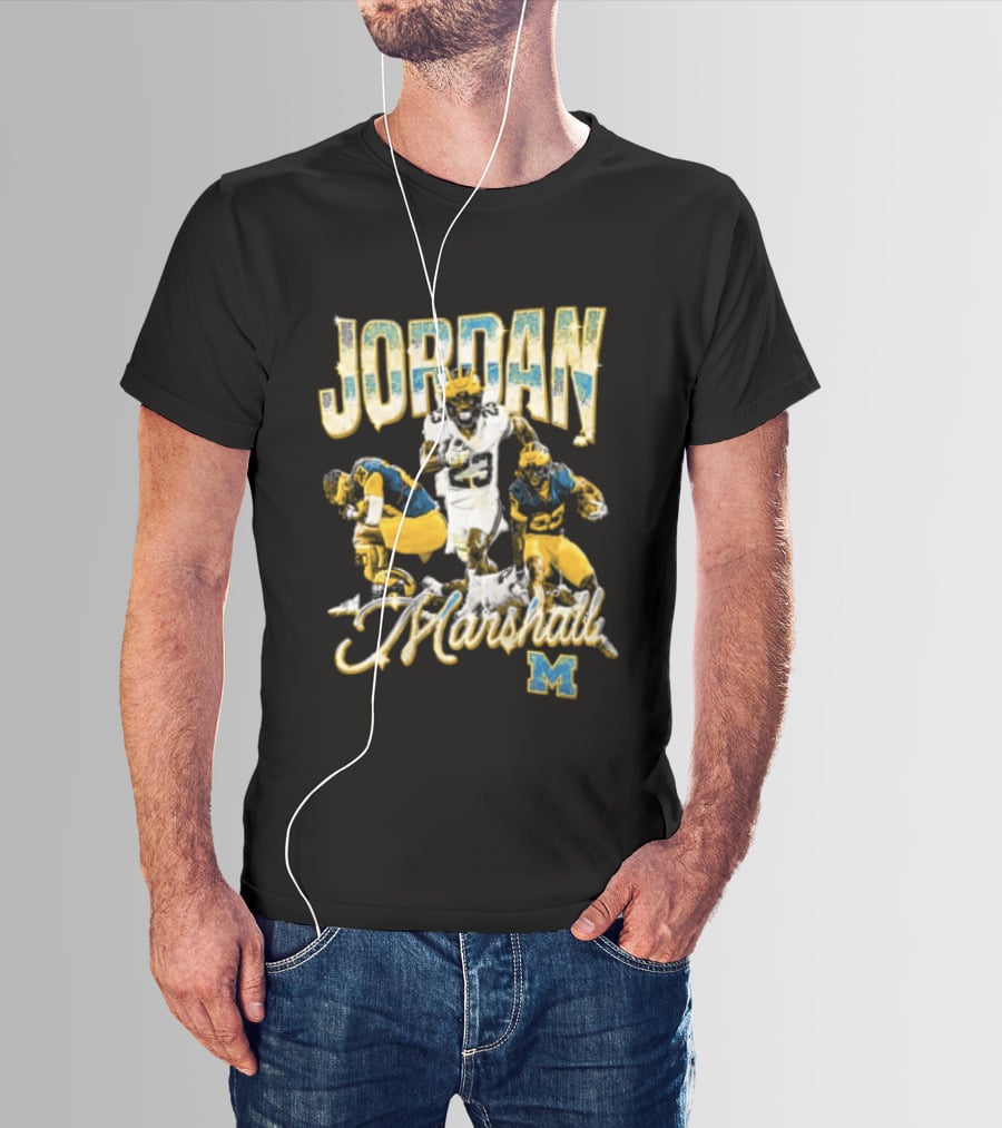 Jordan Marshall Michigan Wolverines Football Collage T-Shirt