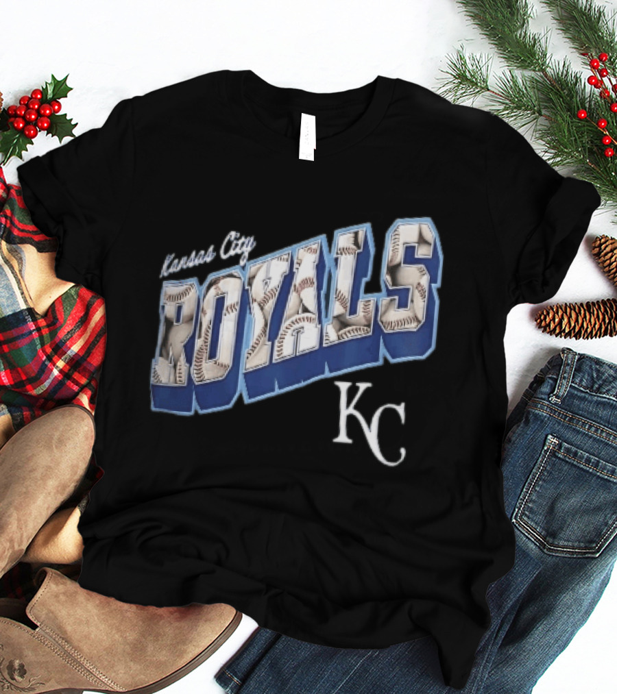 Kansas City Royals Baseball 3D Block KC T-Shirt