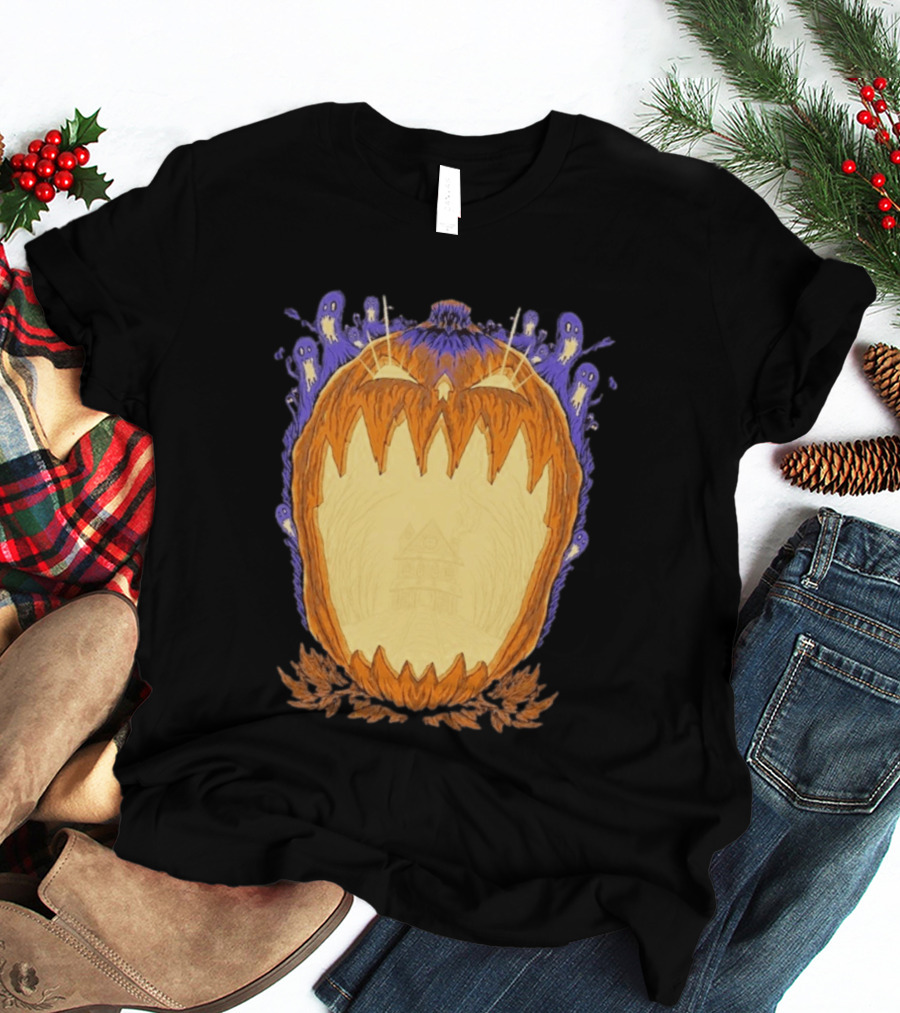 Pumpkin Ghost Haunted House Halloween Spooky Jack O' Lantern T-Shirt