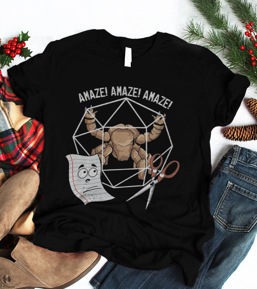 Rocky Paper Scissors Amaze Amaze Amaze Polyhedron Challenge T-Shirt