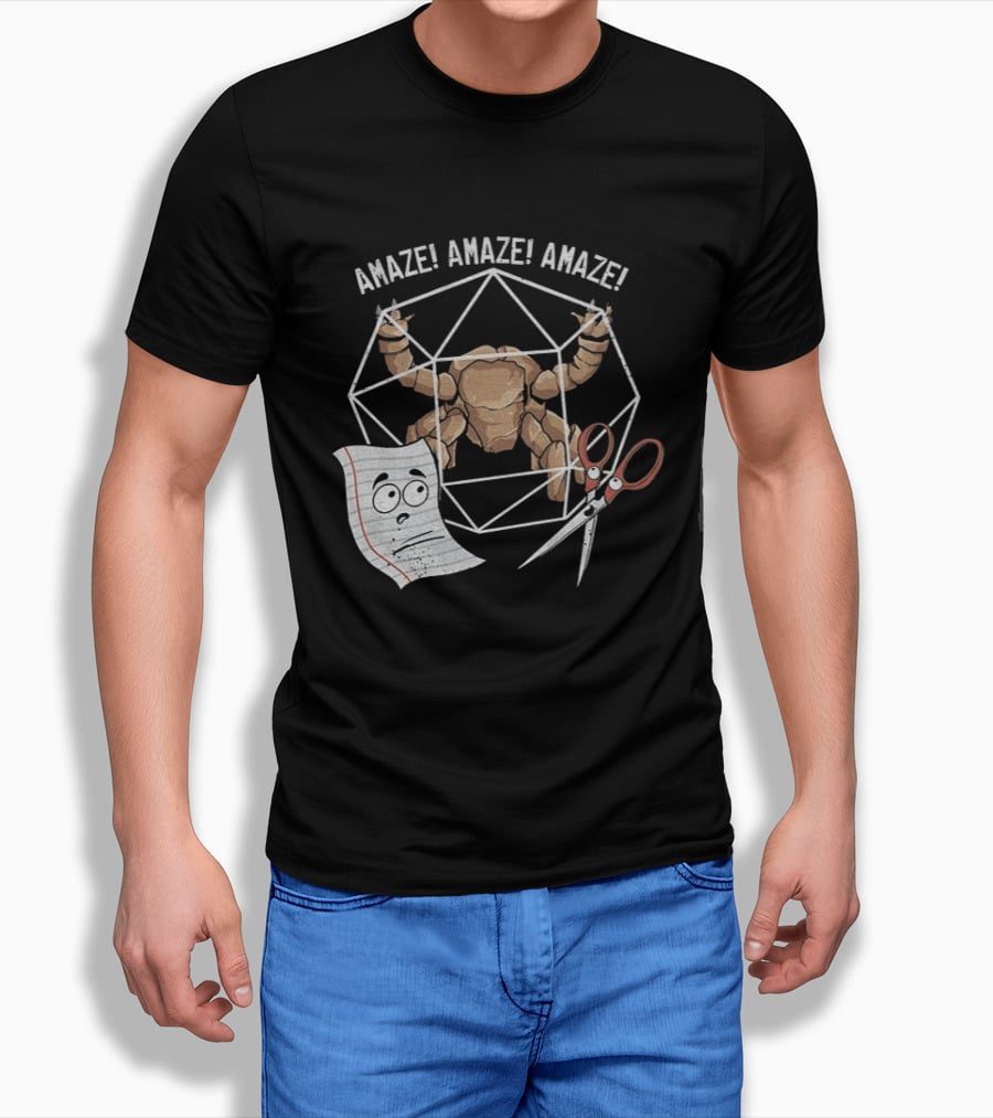Rocky Paper Scissors Amaze Amaze Amaze Polyhedron Challenge T-Shirt