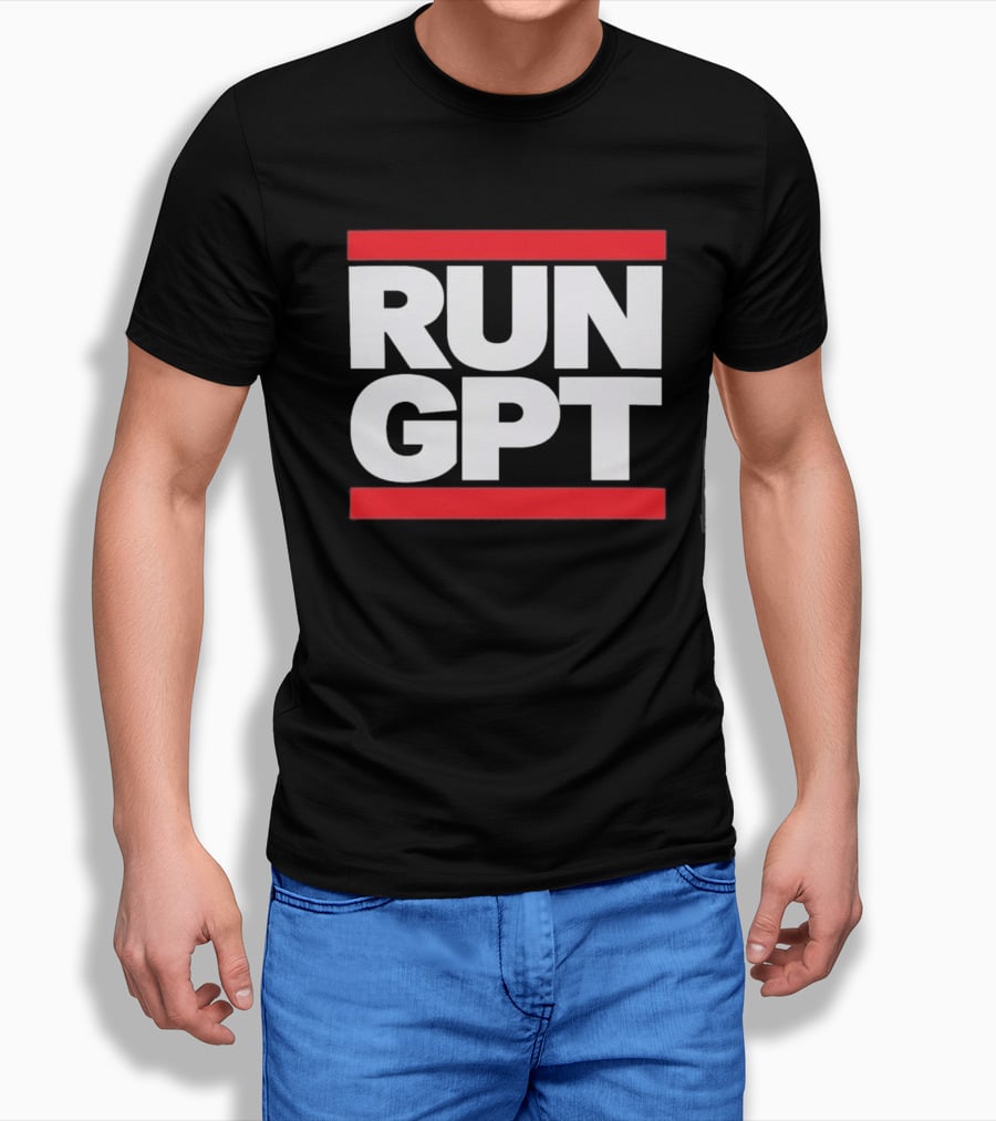 RUN GPT Bold Red White T-Shirt