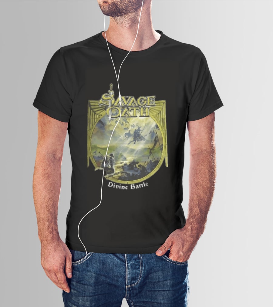 Savage Oath Divine Battle Ghostly Cavalry And Wounded Kneeling Knight T-Shirt