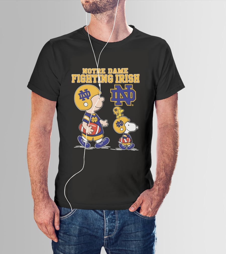 Notre Dame Fighting Irish Snoopy Charlie Brown Football 2026 Peanuts T-Shirt