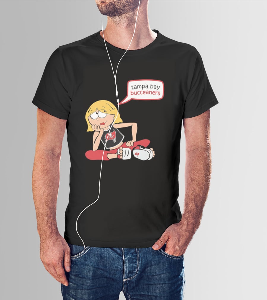Tampa Bay Buccaneers Cartoon Blonde Girl Speech Bubble Red Pants T-Shirt
