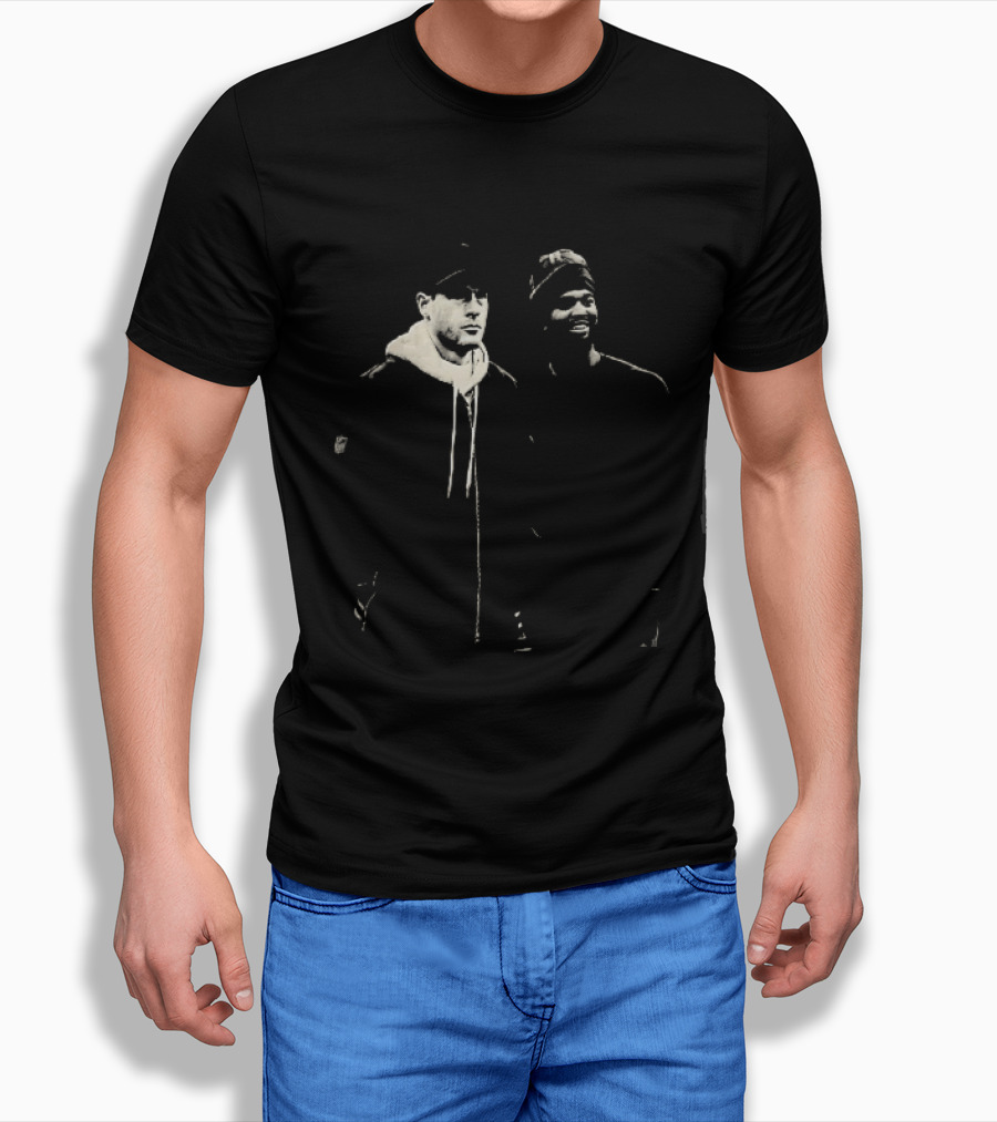 Two Men In Cap And Beanie Monochrome T-Shirt