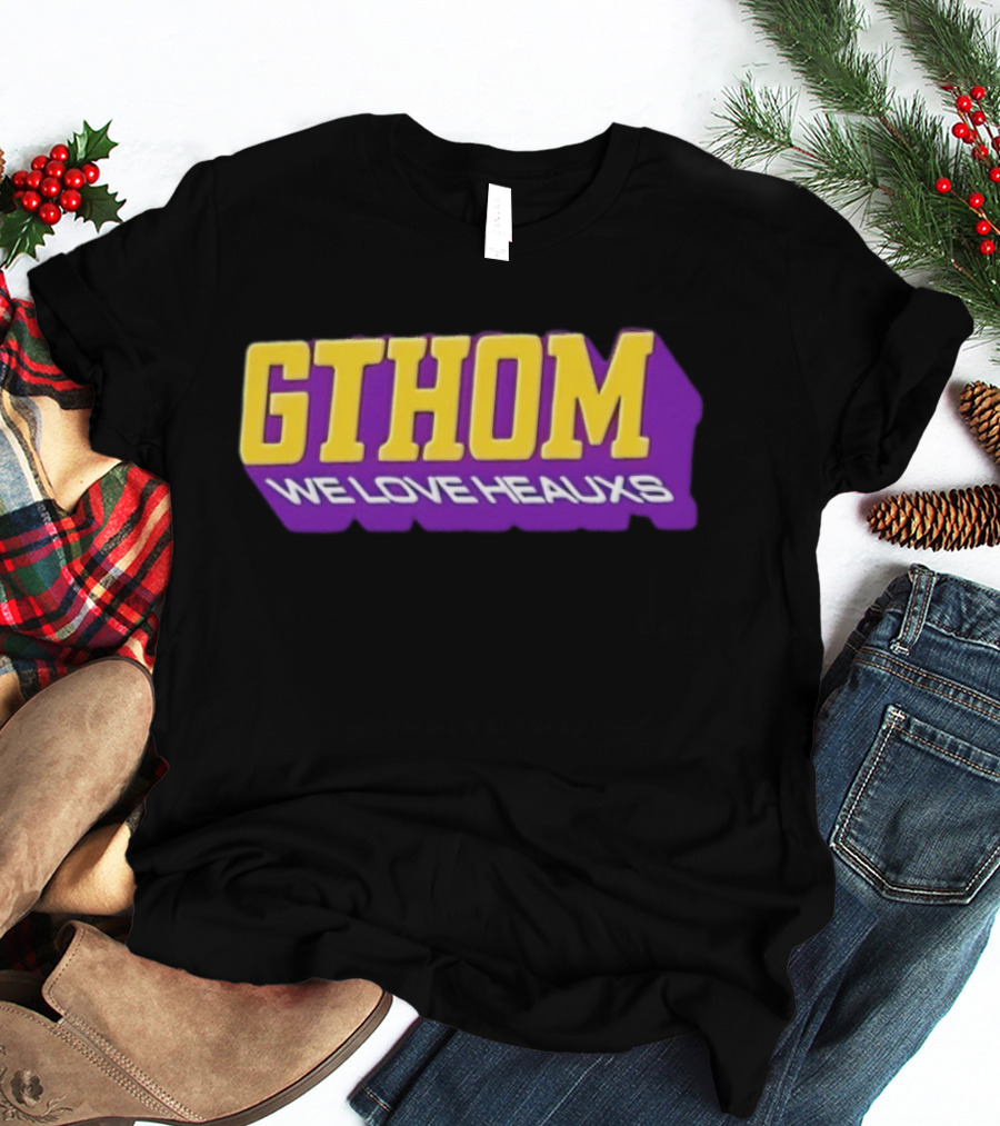 GTHOM We Love Heauxs Purple And Yellow Block Letters T-Shirt