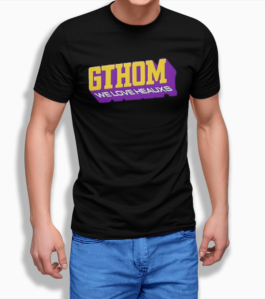 GTHOM We Love Heauxs Purple And Yellow Block Letters T-Shirt