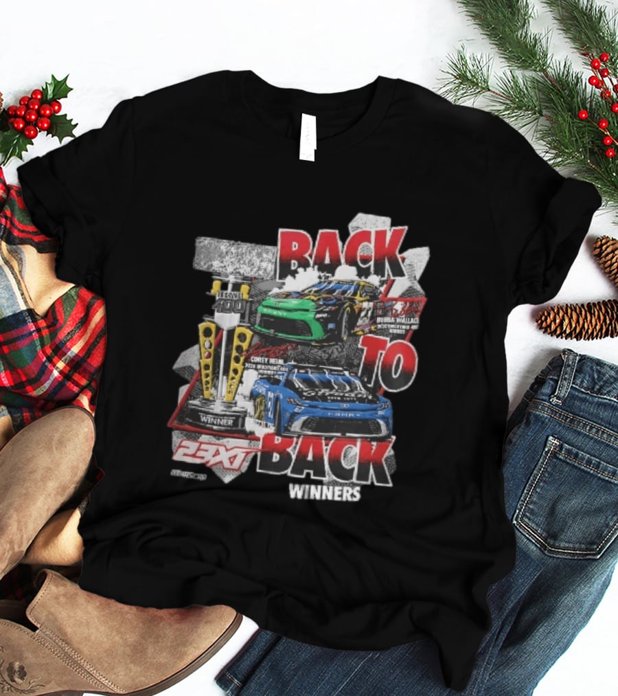 23XI NASCAR Back To Back Winners Bubba Wallace Corey Heim Brickyard 400 Race Cars Trophy 2025 2026 T-Shirt