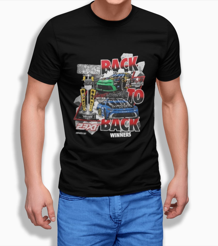 23XI NASCAR Back To Back Winners Bubba Wallace Corey Heim Brickyard 400 Race Cars Trophy 2025 2026 T-Shirt