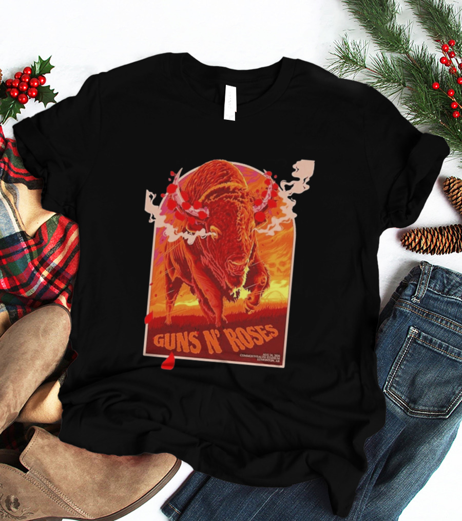 Guns N Roses Bison Commonwealth Stadium Edmonton AB August 26 2026 T-Shirt