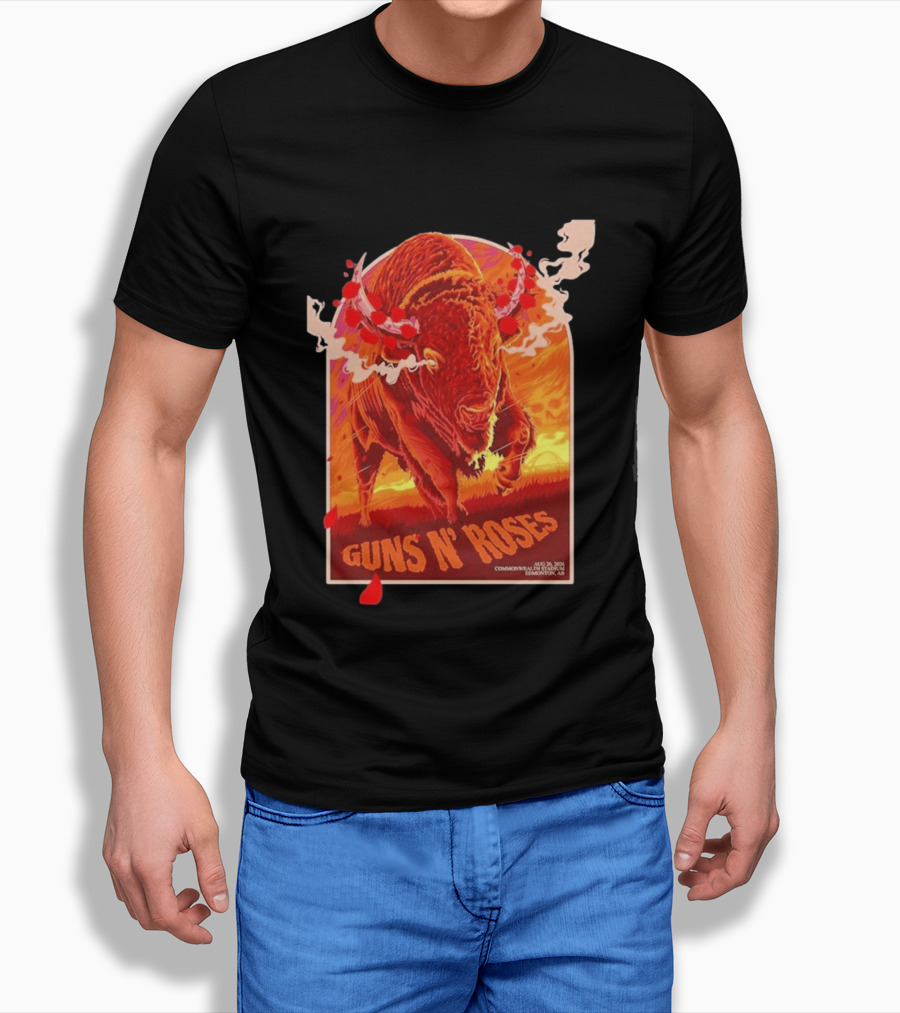 Guns N Roses Bison Commonwealth Stadium Edmonton AB August 26 2026 T-Shirt