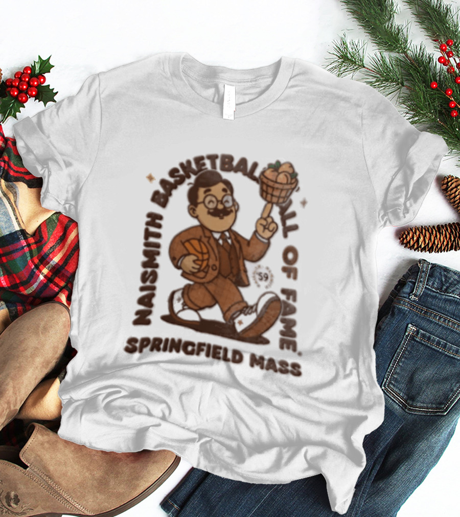 Naismith Basketball Hall Of Fame Springfield Massachusetts James Naismith பேஸ்கெட் பாலிங்கள்ள T-Shirt
