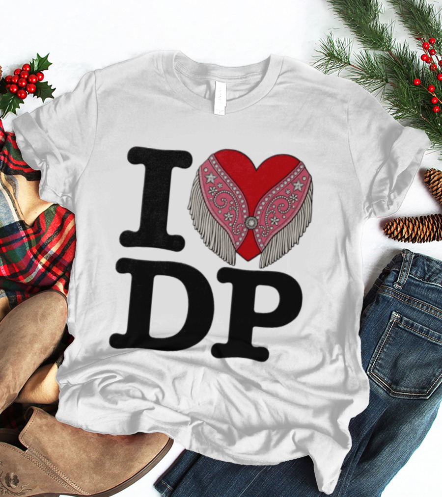 I Love DP Dolly Parton Heart Fringe Western T-Shirt