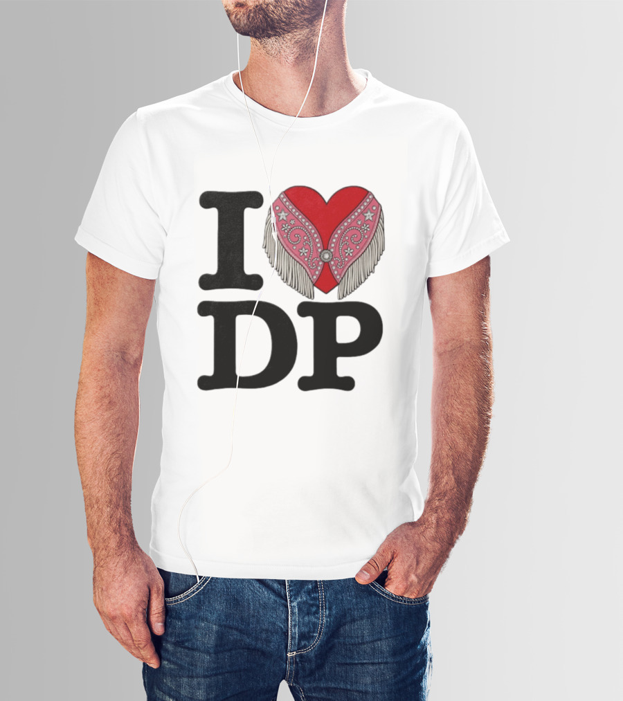 I Love DP Dolly Parton Heart Fringe Western T-Shirt