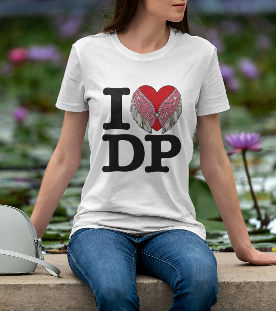 I Love DP Dolly Parton Heart Fringe Western T-Shirt