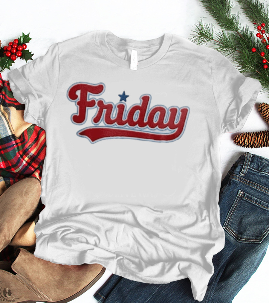 Philadelphia Phillies Friday Red Patriotic Baseball Star T-Shirt