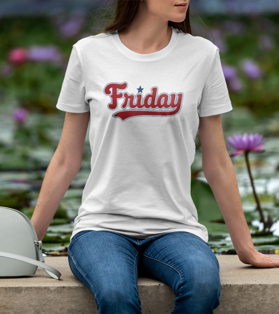 Philadelphia Phillies Friday Red Patriotic Baseball Star T-Shirt