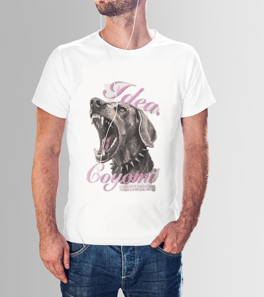 Rizin Idea Coyomi Nagasaki Snarling Dog Spiked Collar Pink Cursive 2024 T-Shirt