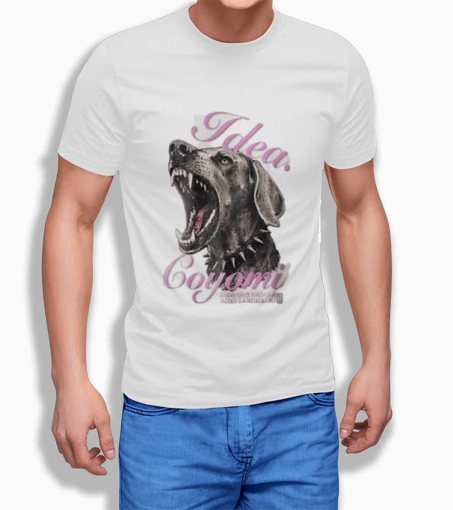 Rizin Idea Coyomi Nagasaki Snarling Dog Spiked Collar Pink Cursive 2024 T-Shirt