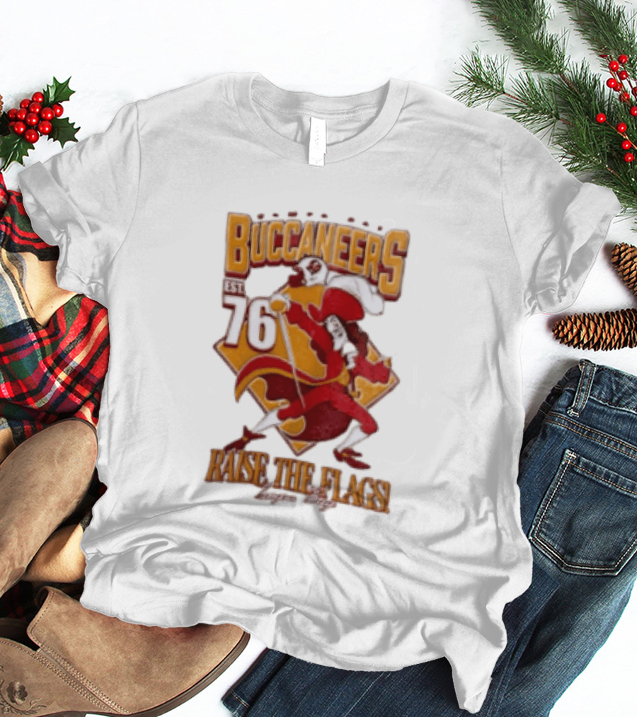 Buccaneers EST 76 Captain Hook Raise The Flags T-Shirt