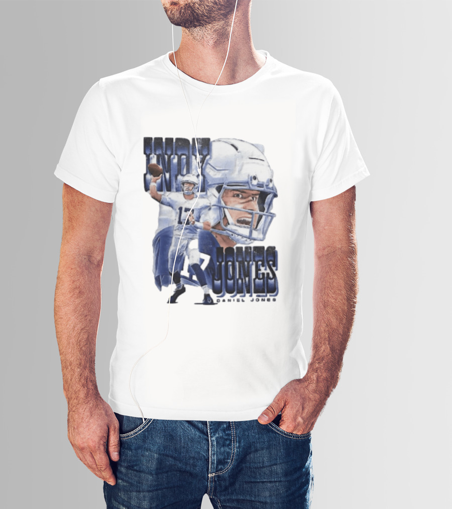 Indy Jones Football Quarterback Throwing Action Close Up Helmet T-Shirt