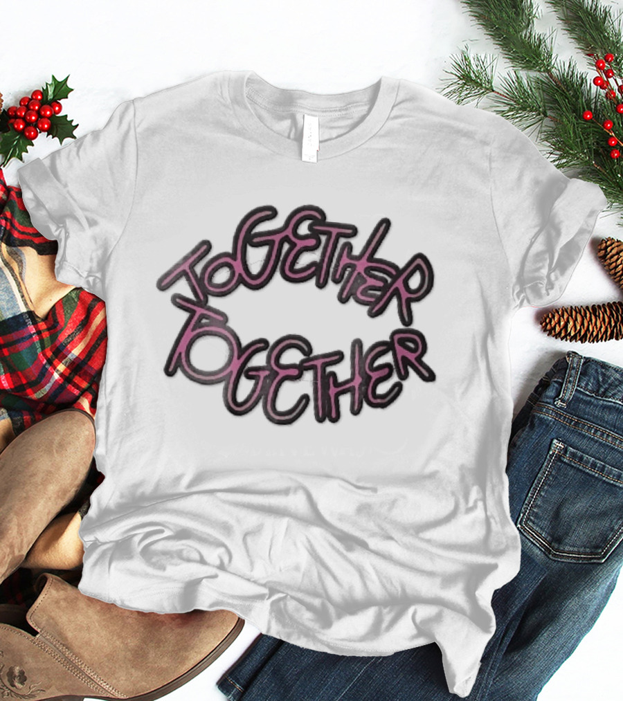 TOGETHER Pink Neon Script Lettering T-Shirt