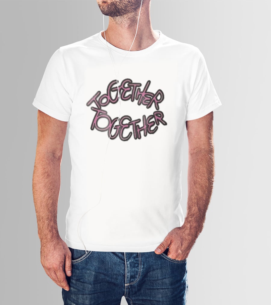 TOGETHER Pink Neon Script Lettering T-Shirt