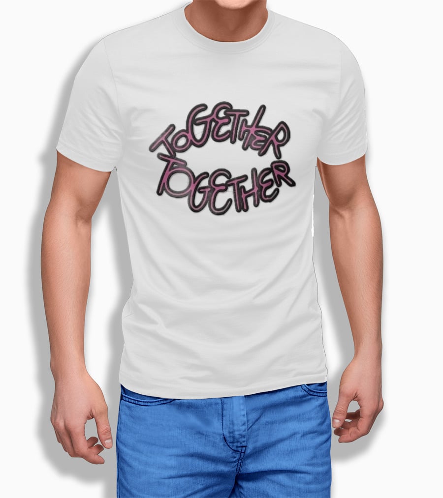 TOGETHER Pink Neon Script Lettering T-Shirt
