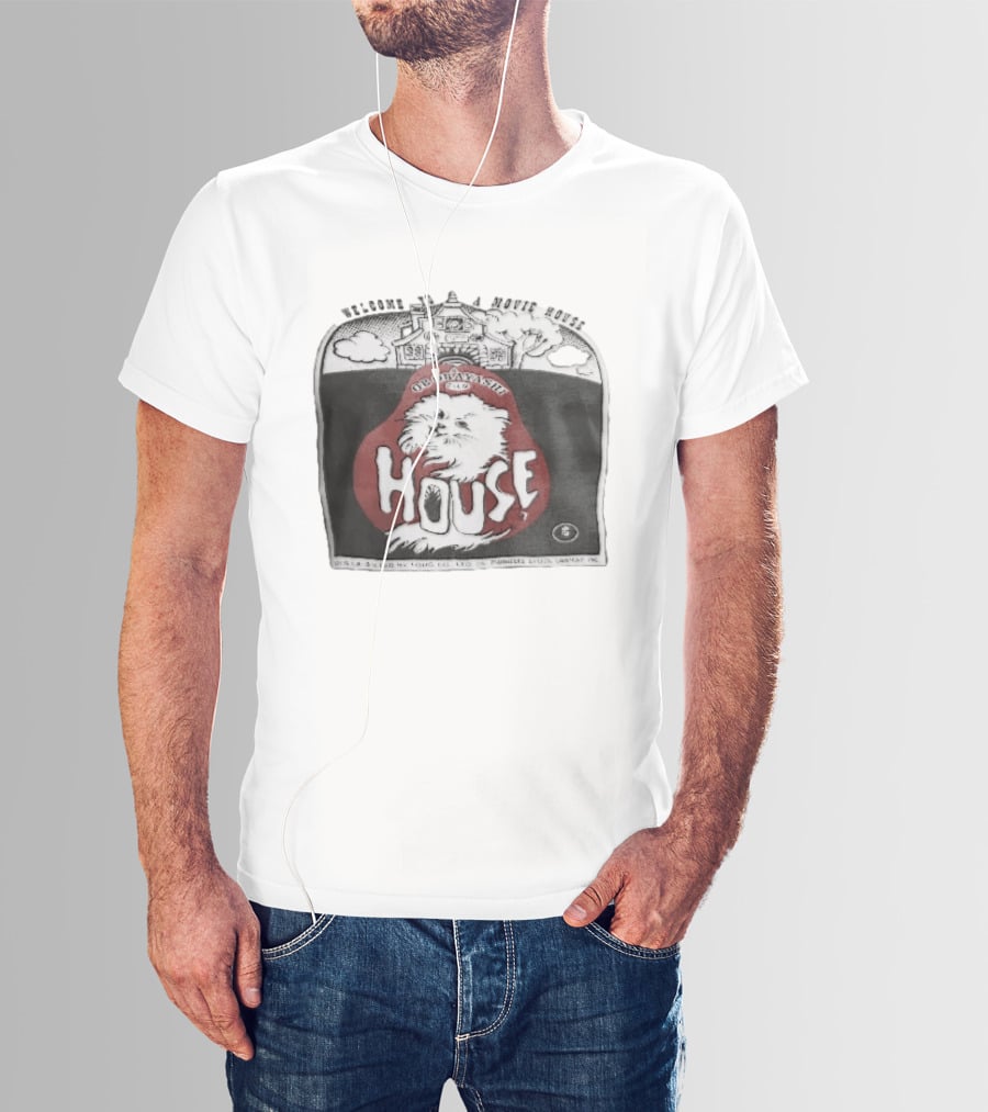 Welcome To A Movie House Ob Obayashi Film Toho Co Ltd Fluffy White Cat T-Shirt