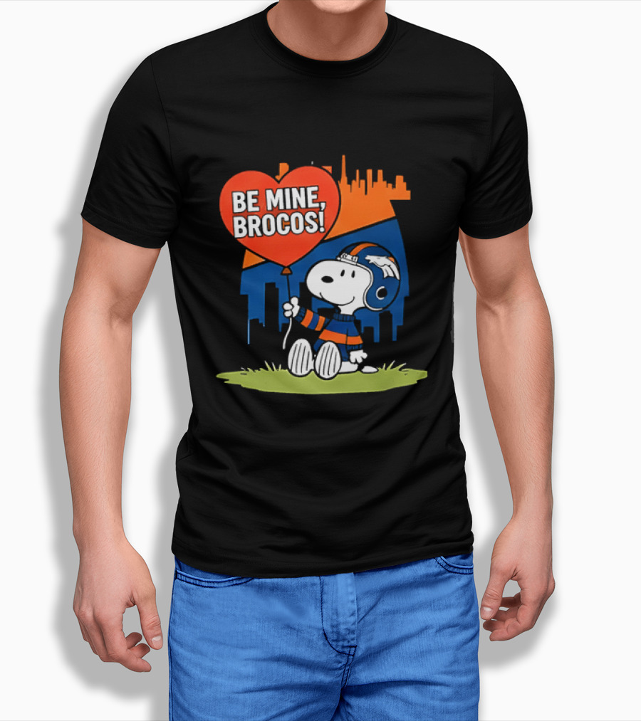 Be Mine Broncos Snoopy Valentine 2026 Denver Football Fan T-Shirt