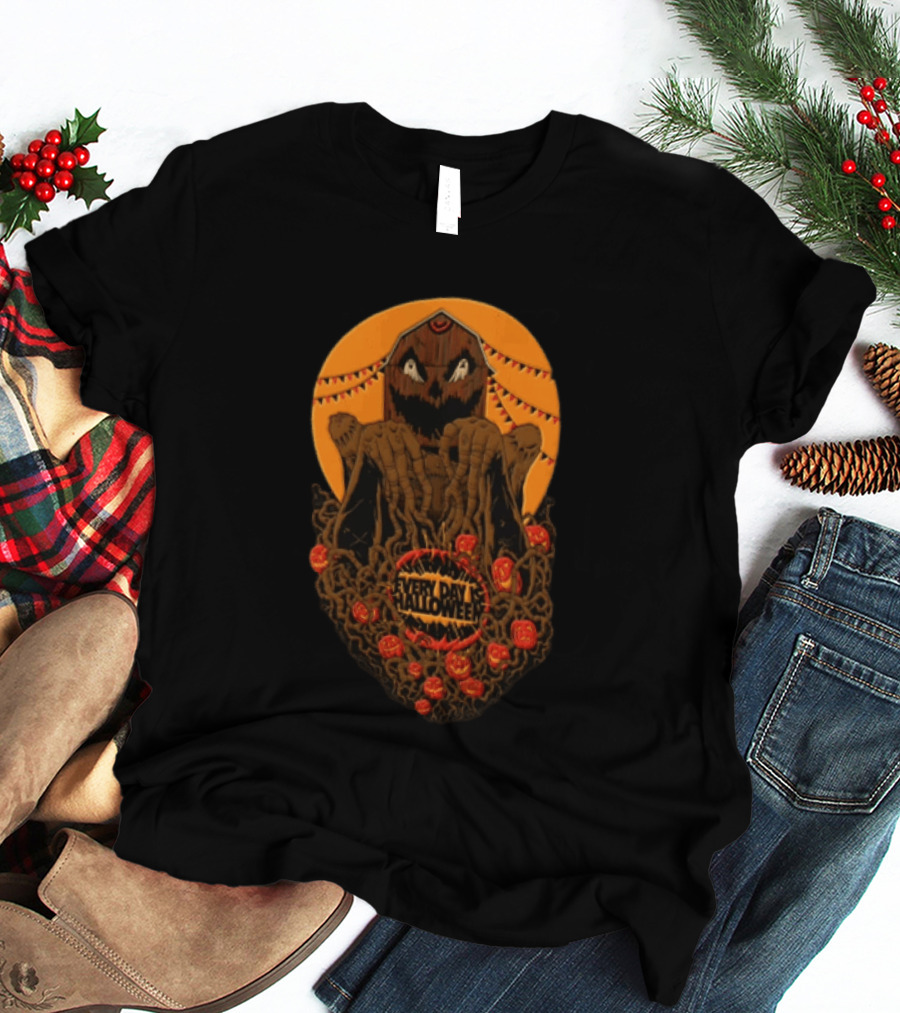 Every Day Is Halloween 2026 Creepy Pumpkin Monster With Tentacles And Bats T-Shirt
