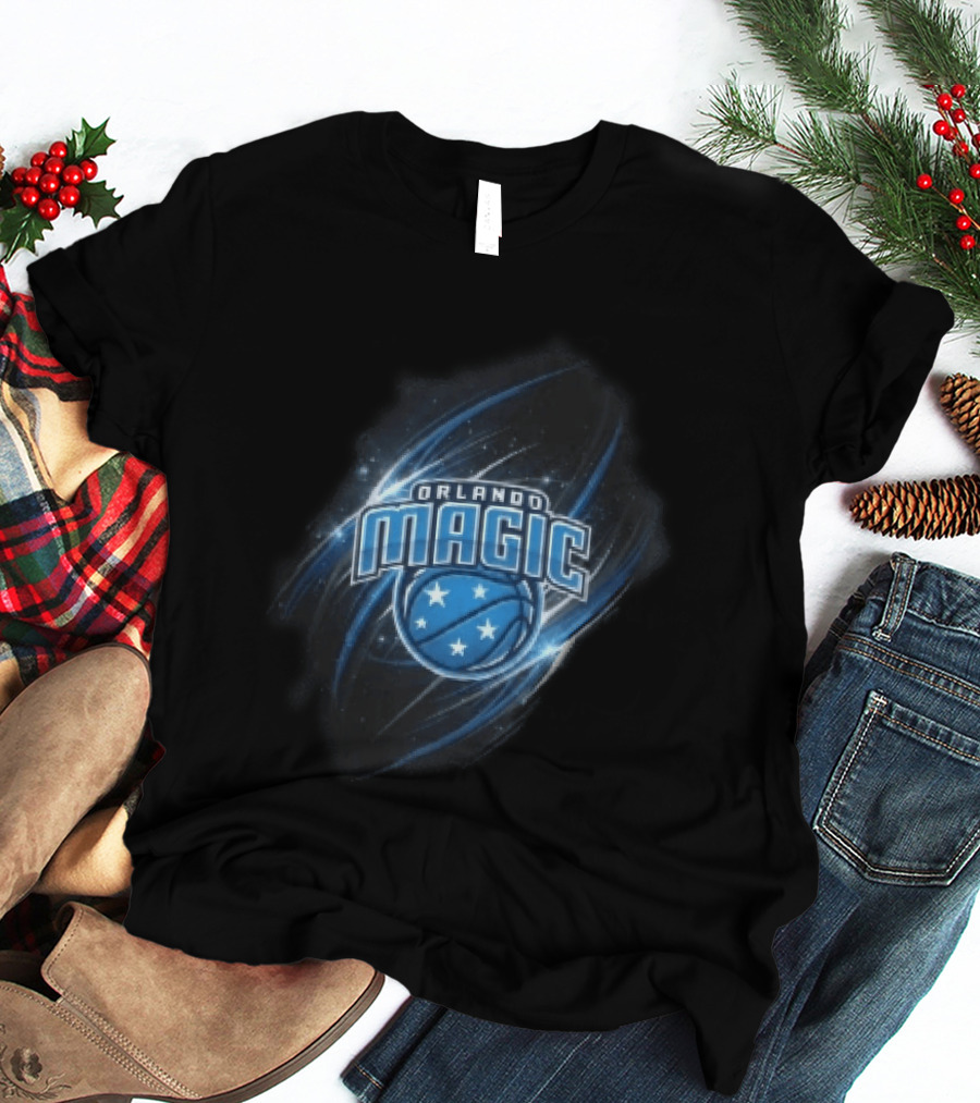 Orlando Magic NBA Basketball Stars Glowing Blue Swirl T-Shirt