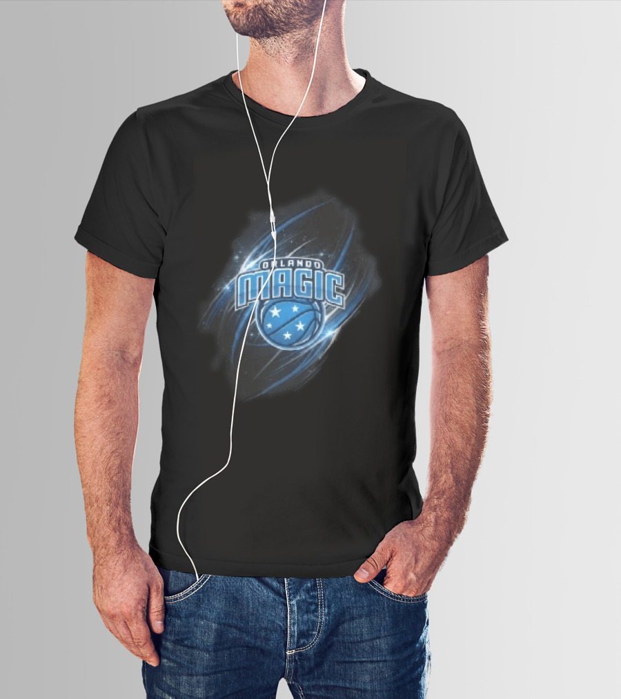Orlando Magic NBA Basketball Stars Glowing Blue Swirl T-Shirt