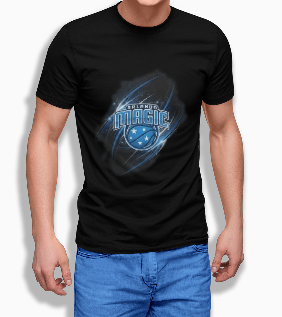 Orlando Magic NBA Basketball Stars Glowing Blue Swirl T-Shirt