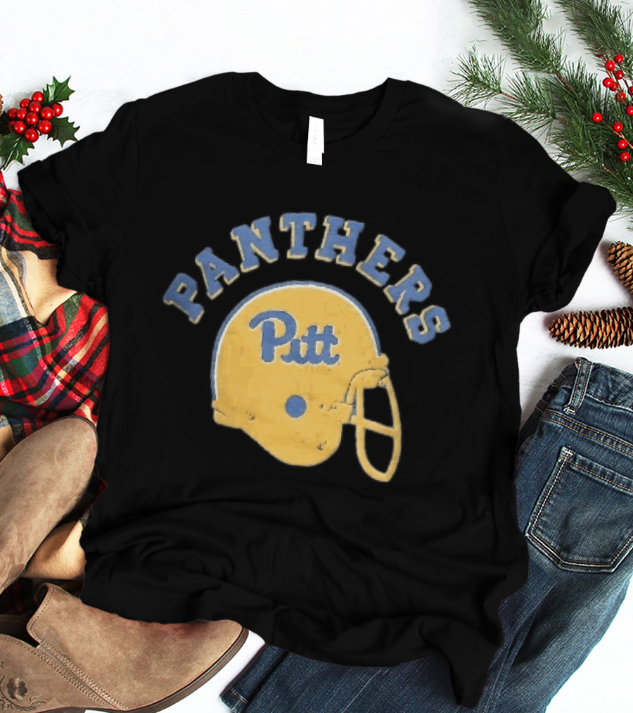 Pittsburgh Panthers NCAA Pitt Yellow Football Helmet Panthers T-Shirt