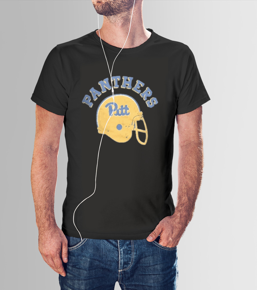 Pittsburgh Panthers NCAA Pitt Yellow Football Helmet Panthers T-Shirt