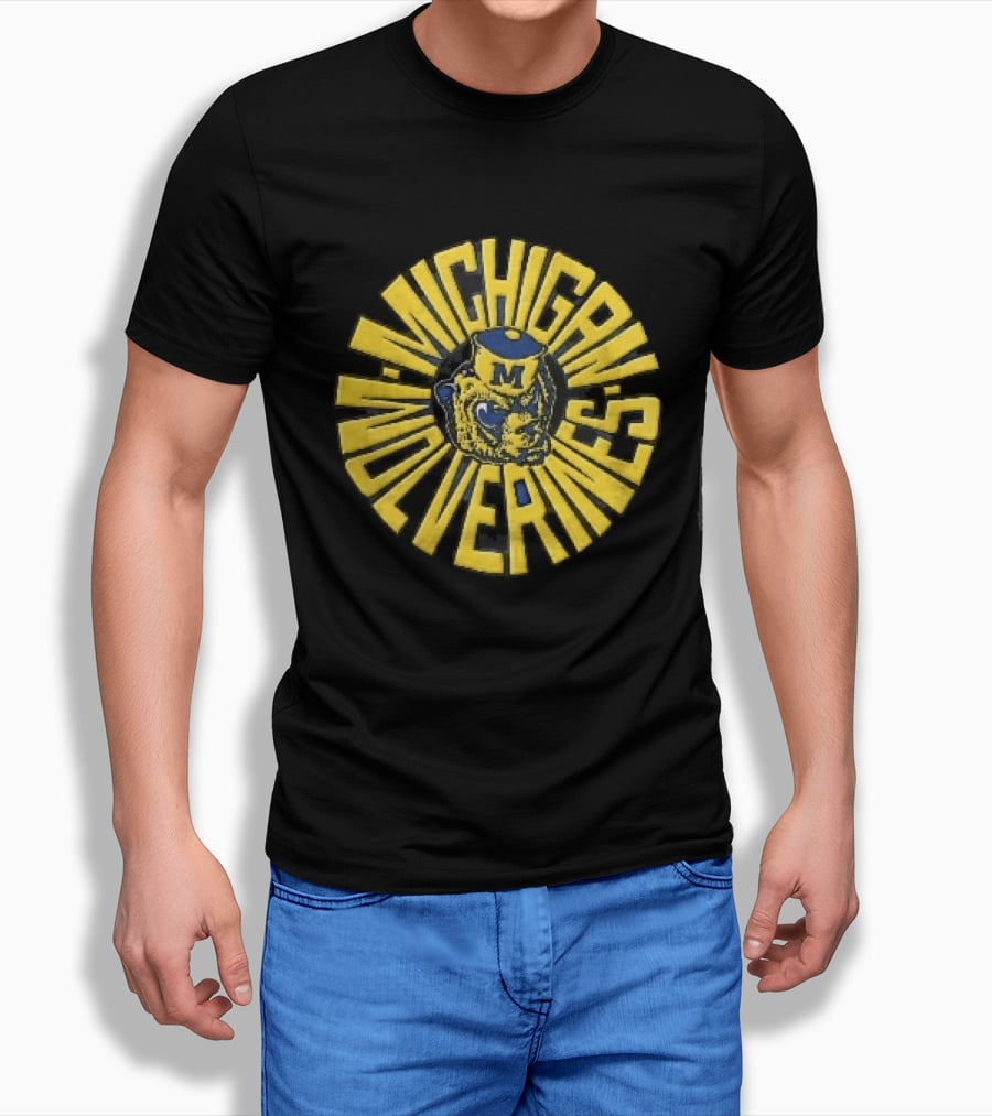 Michigan Wolverines NCAA Sailor Cap Radial Vintage Look T-Shirt