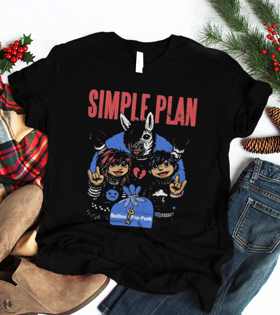 Simple Plan Quebec Pop Punk Passe Partout Mashup 2026 Black T-Shirt