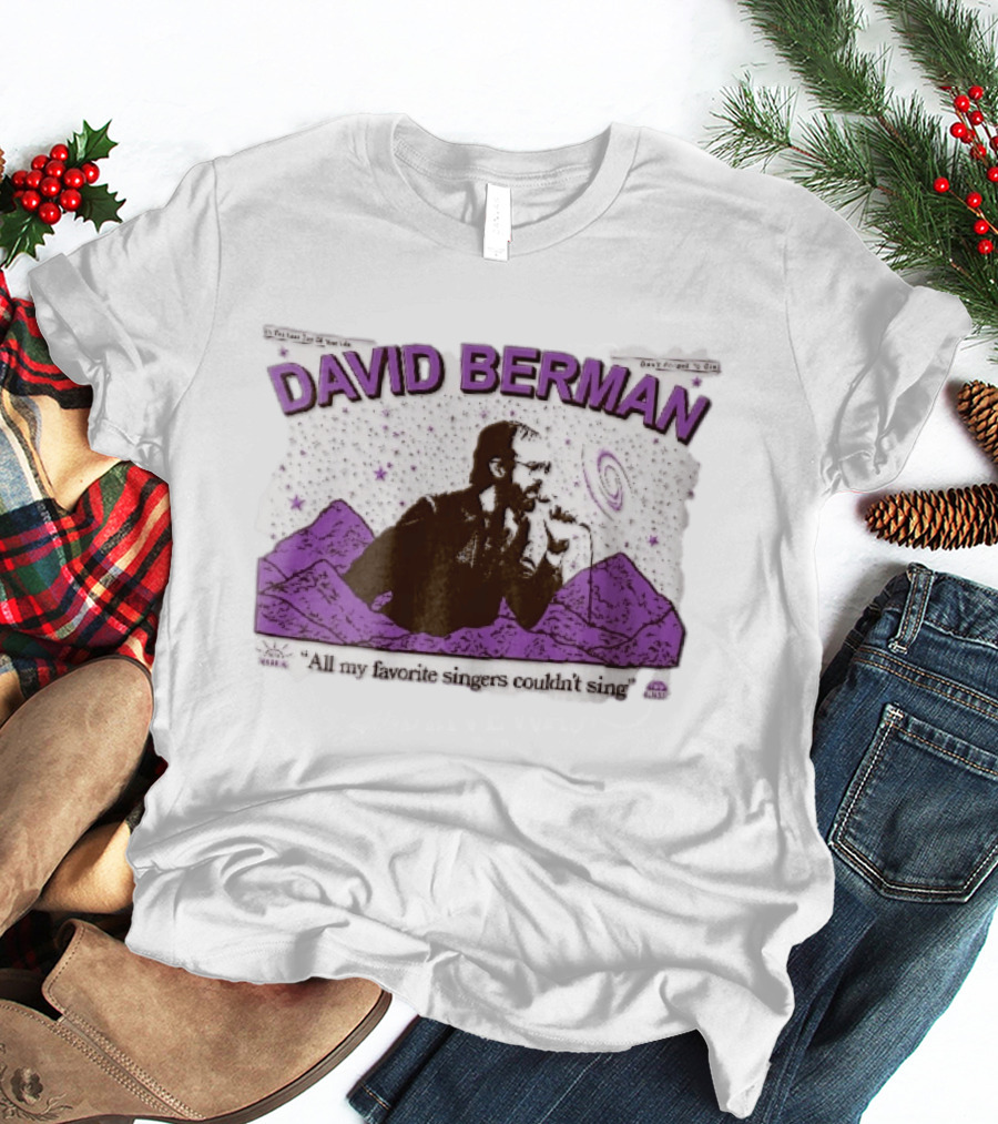 David Berman 1967 2019 All My Favorite Singers Couldnt Sing Microphone Mountains Galaxy Stars Halftone T-Shirt