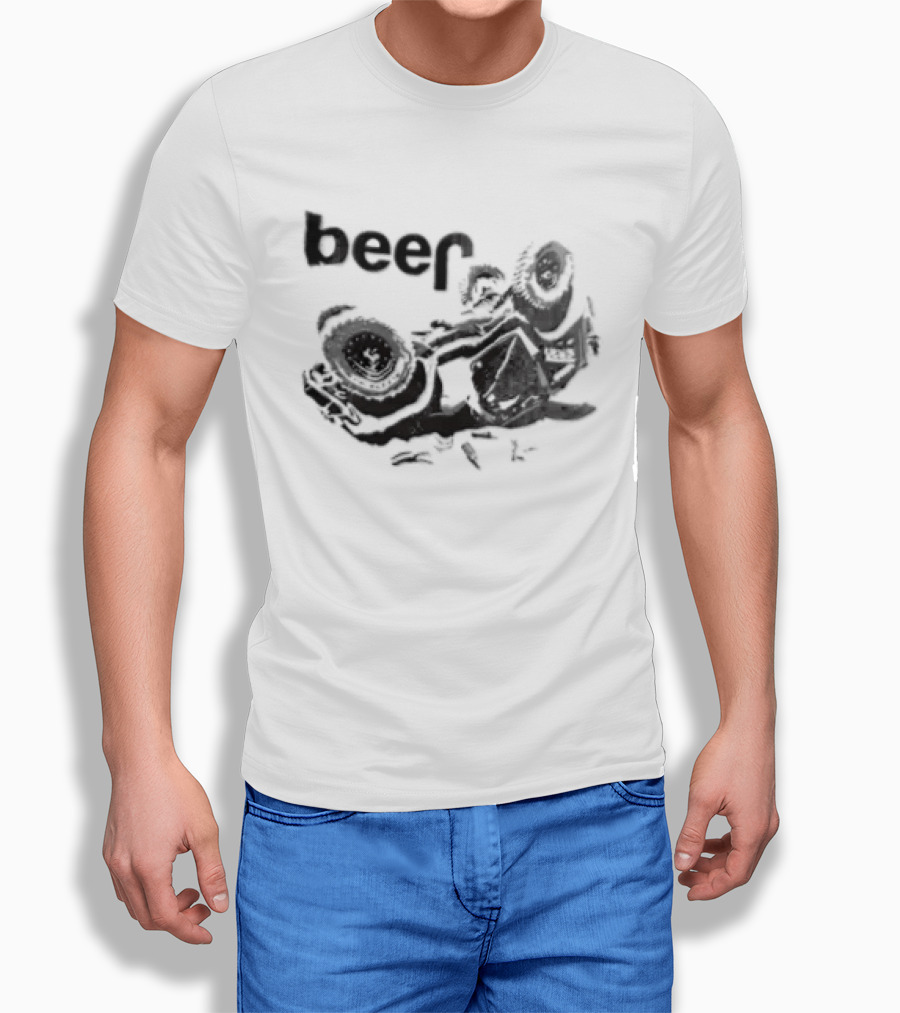 Beer Overturned Off Road Vehicle Offbeat Humor T-Shirt