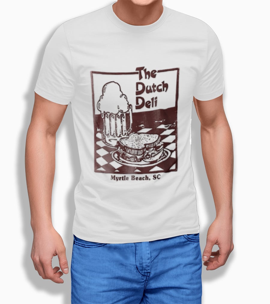The Dutch Deli Myrtle Beach SC Beer Sandwich Checkered T-Shirt