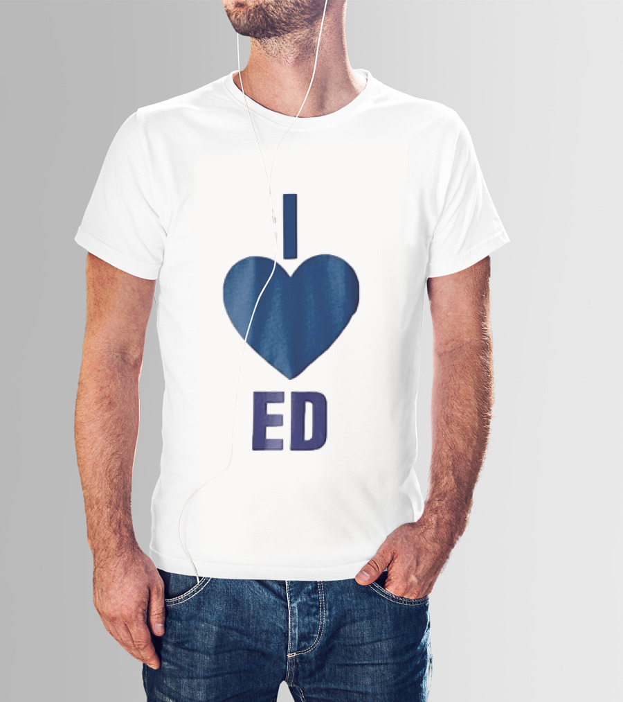 I Love ED Solid Blue T-Shirt
