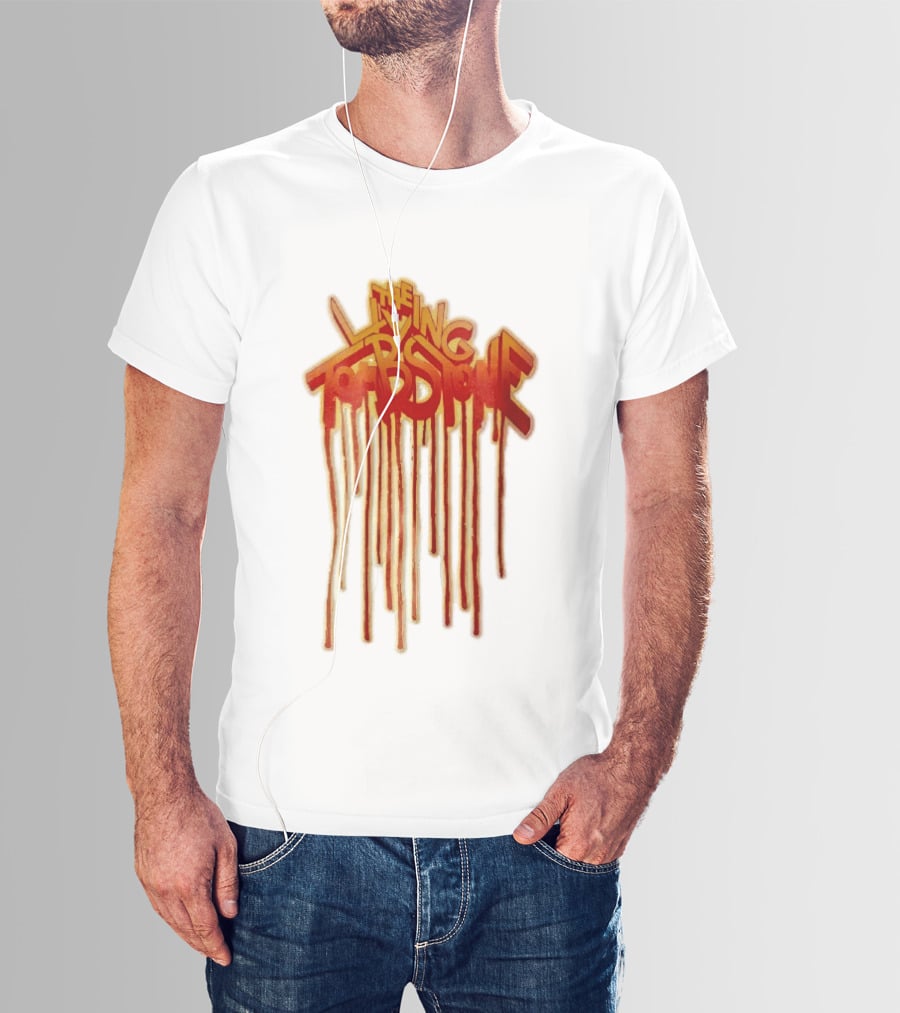 The Living Tombstone Red Orange Dripping Graffiti Font T-Shirt