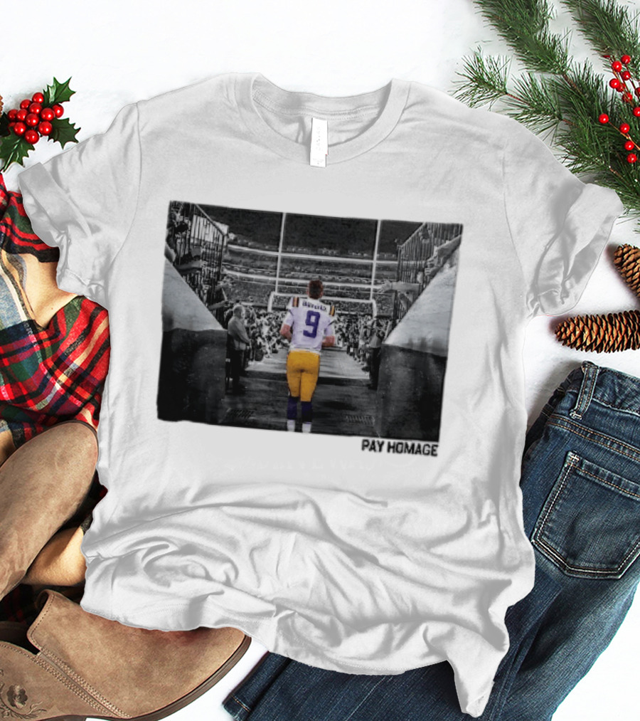 Lsu Tigers NCAA Burreaux Football Player Walking Stadium Tunnel Pay Homage T-Shirt