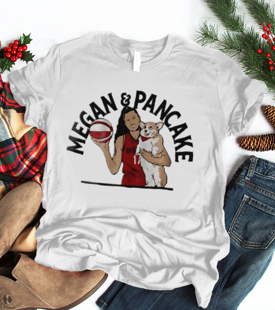 Megan And Pancake Basketball Player Holding Corgi Dog T-Shirt