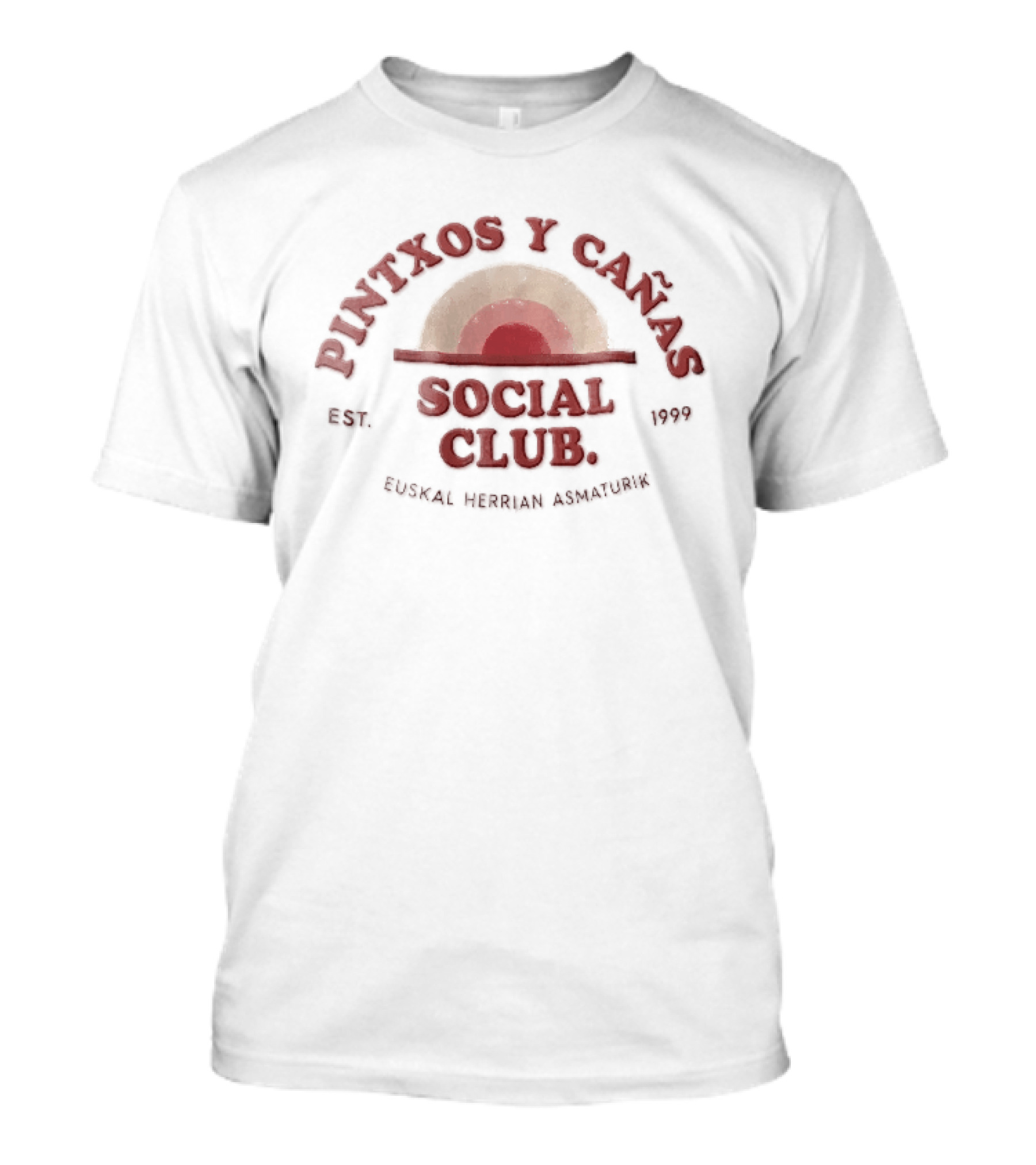 Pintxos Y Canas Social Club Est 1999 Euskal Herrian Asmaturik Sunrise Concentric Arches T-Shirt