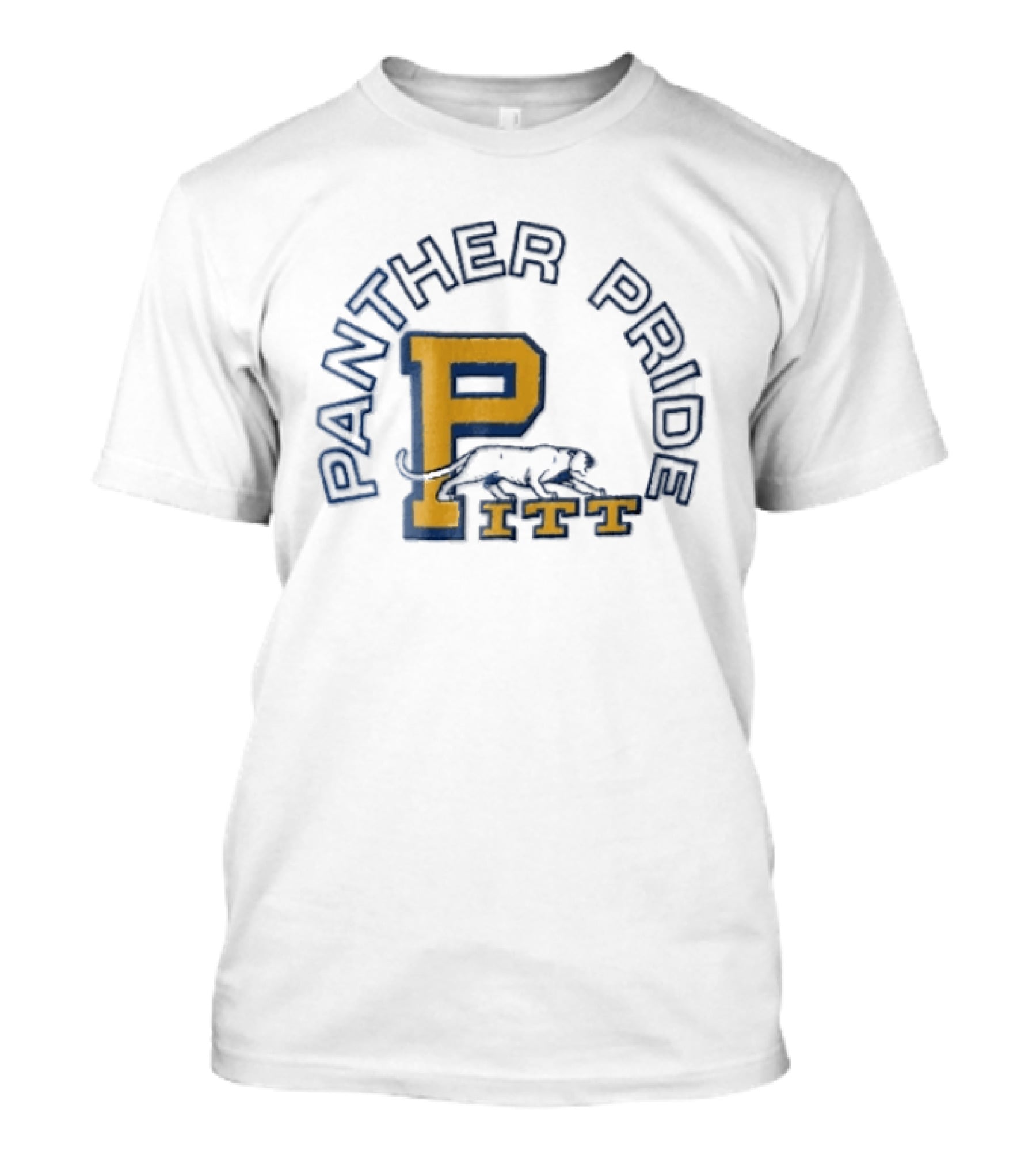 Panther Pride Crouching Feline Yellow Block Letter P Pitt T-Shirt