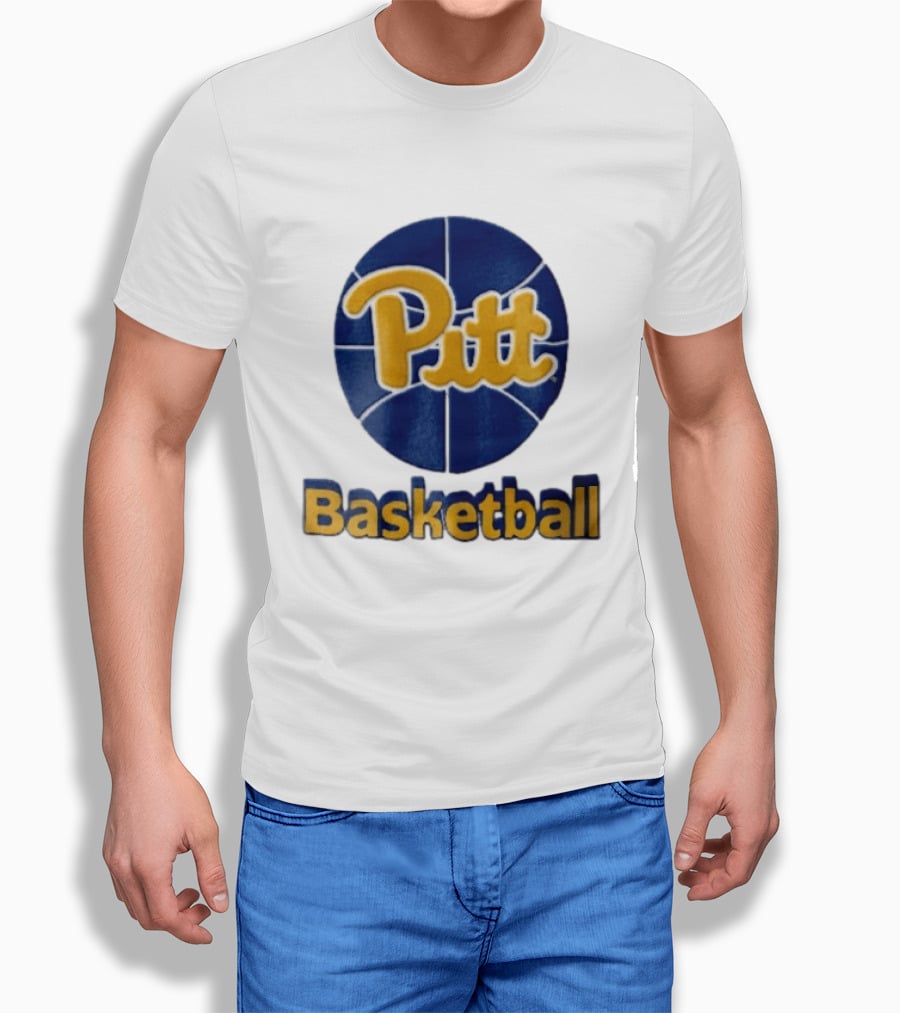 Pittsburgh Panthers Pitt Basketball Blue Sphere Yellow Script NCAA 3D T-Shirt